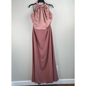 Zara Elegant Satin Maxi Dress in Mauve